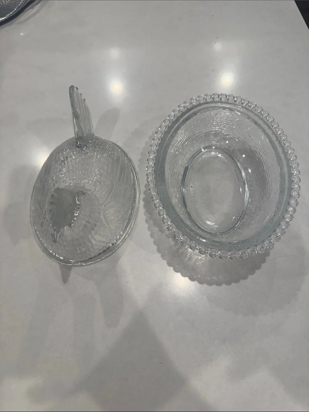 Vintage Indiana Clear Glass Hen on Nest